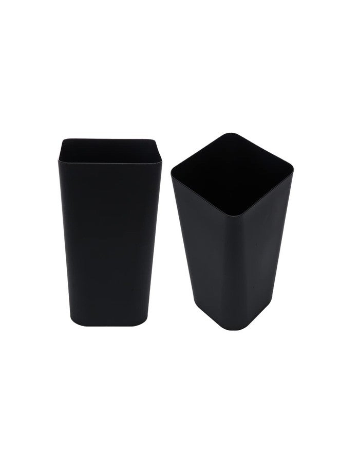 Gluman Open-Top Waste Bin for Home and Office | High Grade Plastic | Conveniently Small and Portable Size | Durable & Long-lasting (7 Litre Bin) (Black (Pack of 2)) - Image 1